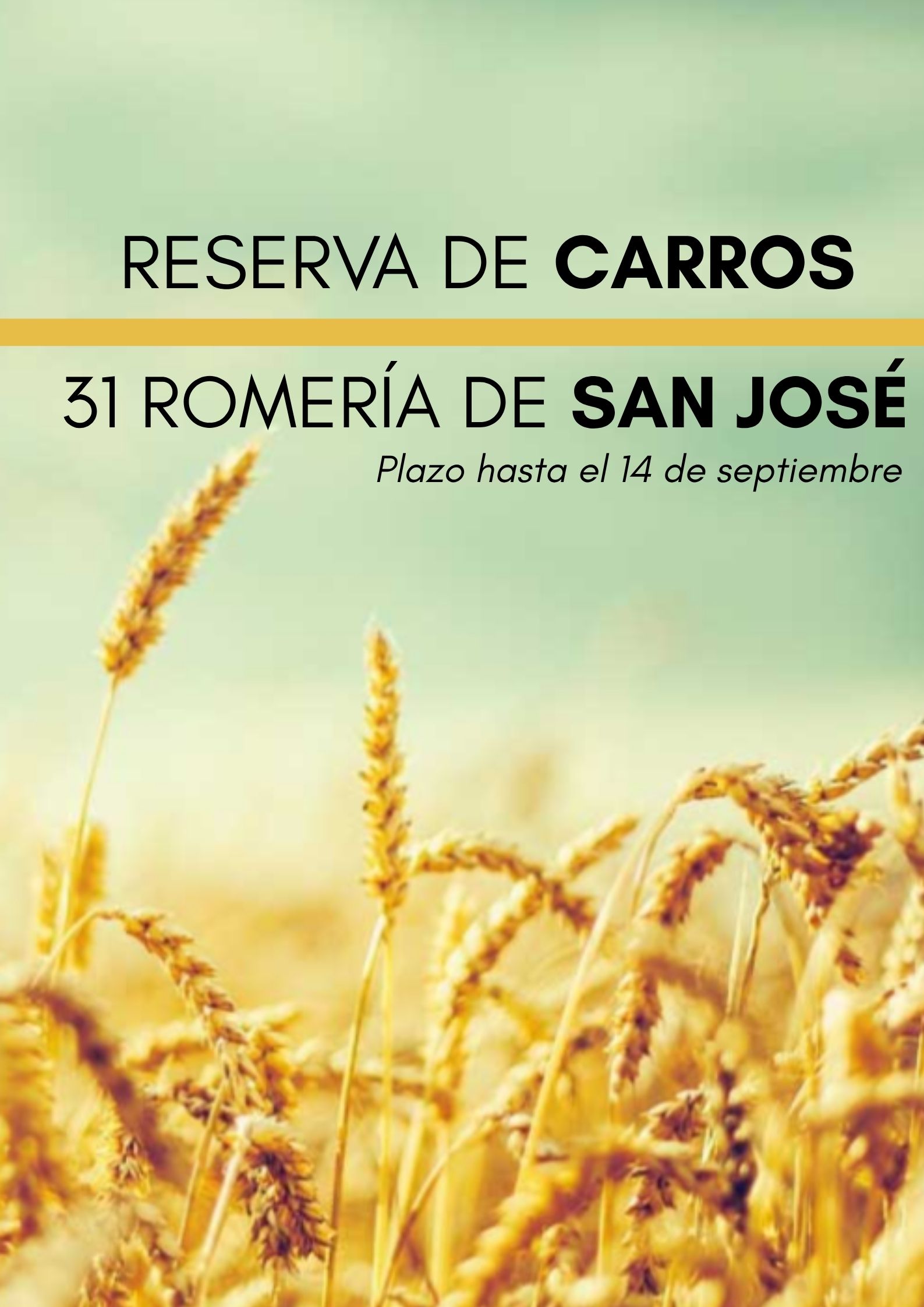 RESERVA DE CARROS (XXXI ROMERÍA DE SAN JOSÉ)